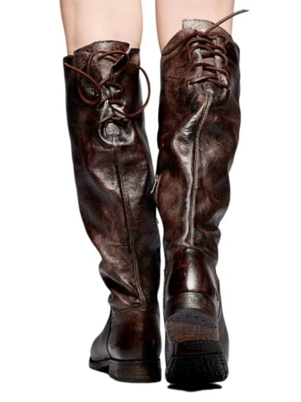 BED STU Manchester Distressed Brown Leather Tall Riding Boots BEDSTU Size 7